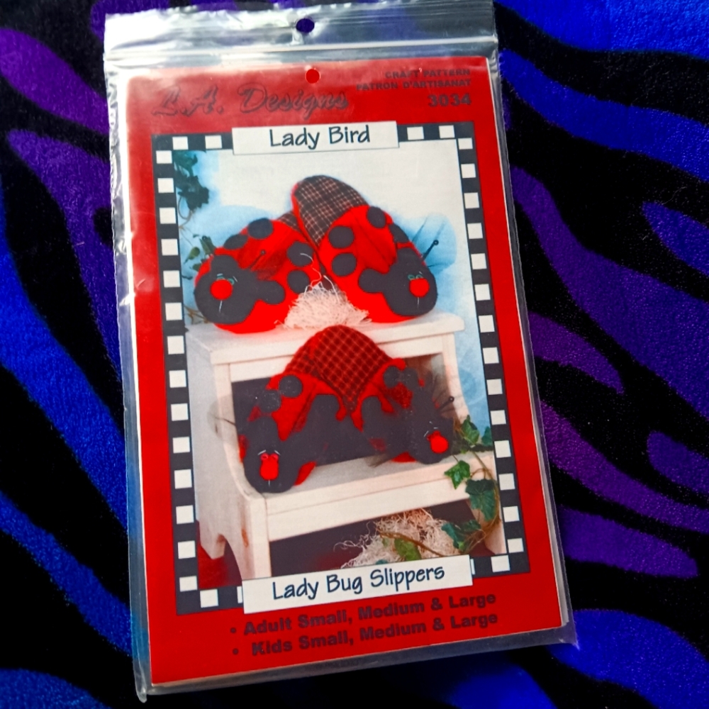 L.A. Designs Lady Bug Slippers Pattern